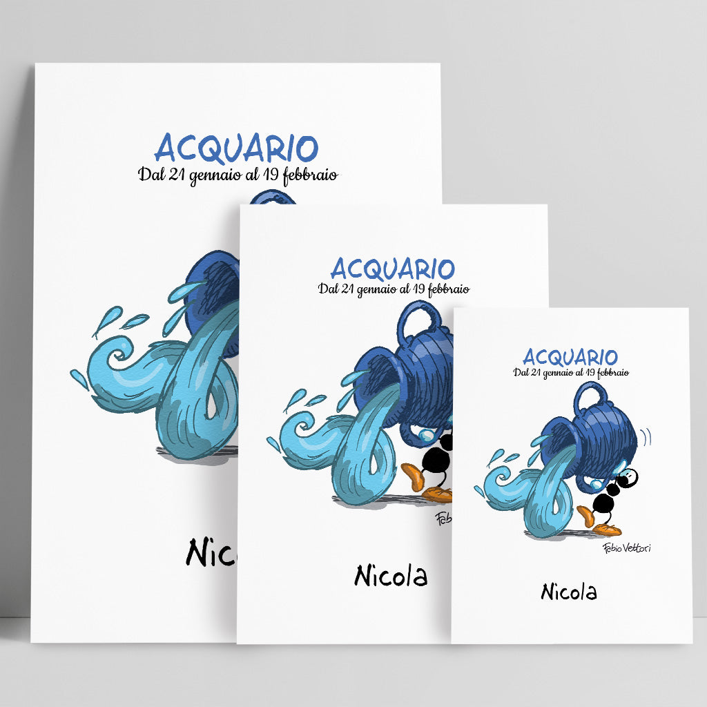 Stampa su poster personalizzata soggetto "Zodiaco - Acquario"