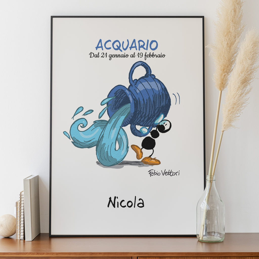 Stampa su poster personalizzata soggetto "Zodiaco - Acquario"