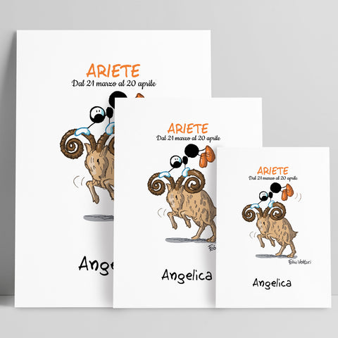 Stampa su poster personalizzata soggetto "Zodiaco - Ariete"