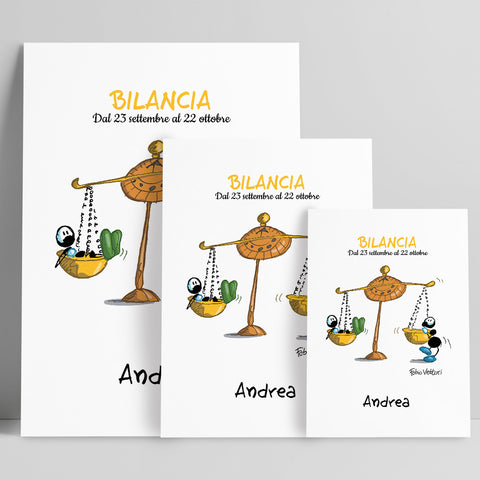 Stampa su poster personalizzata soggetto "Zodiaco - Bilancia"