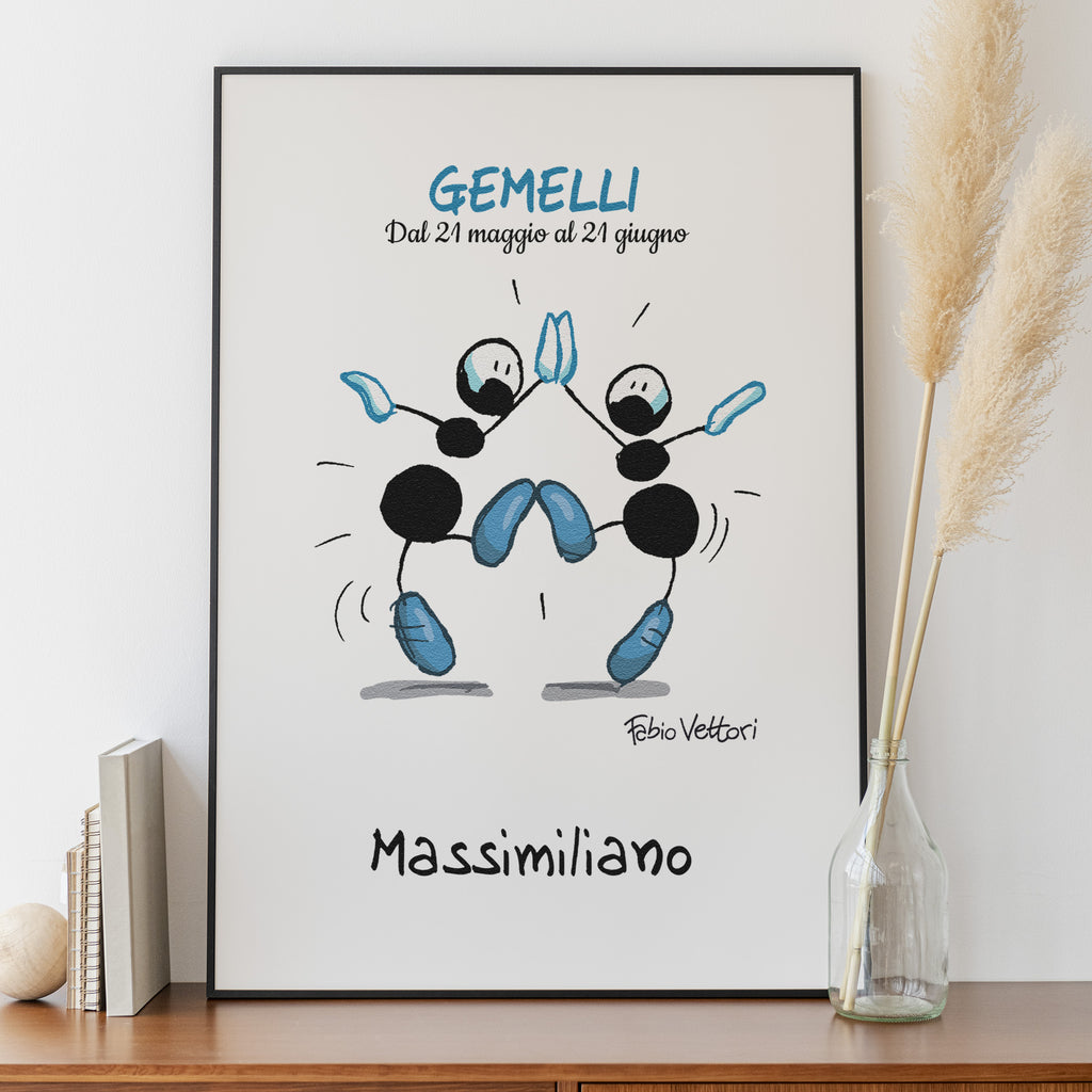Stampa su poster personalizzata soggetto "Zodiaco - Gemelli"