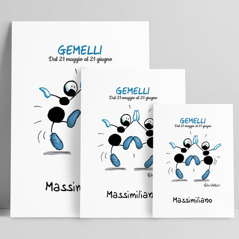 Stampa su poster personalizzata soggetto "Zodiaco - Gemelli"