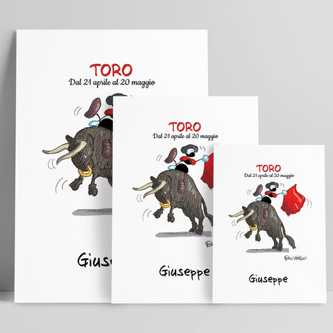 Stampa su poster personalizzata soggetto "Zodiaco - Toro"