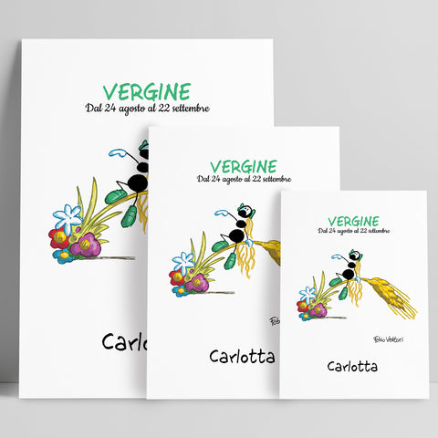 Stampa su poster personalizzata soggetto "Zodiaco - Vergine"